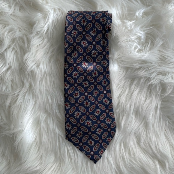 Vintage YVES SAINT LAURENT Silk Necktie w/ Geometric accents - Picture 1 of 2